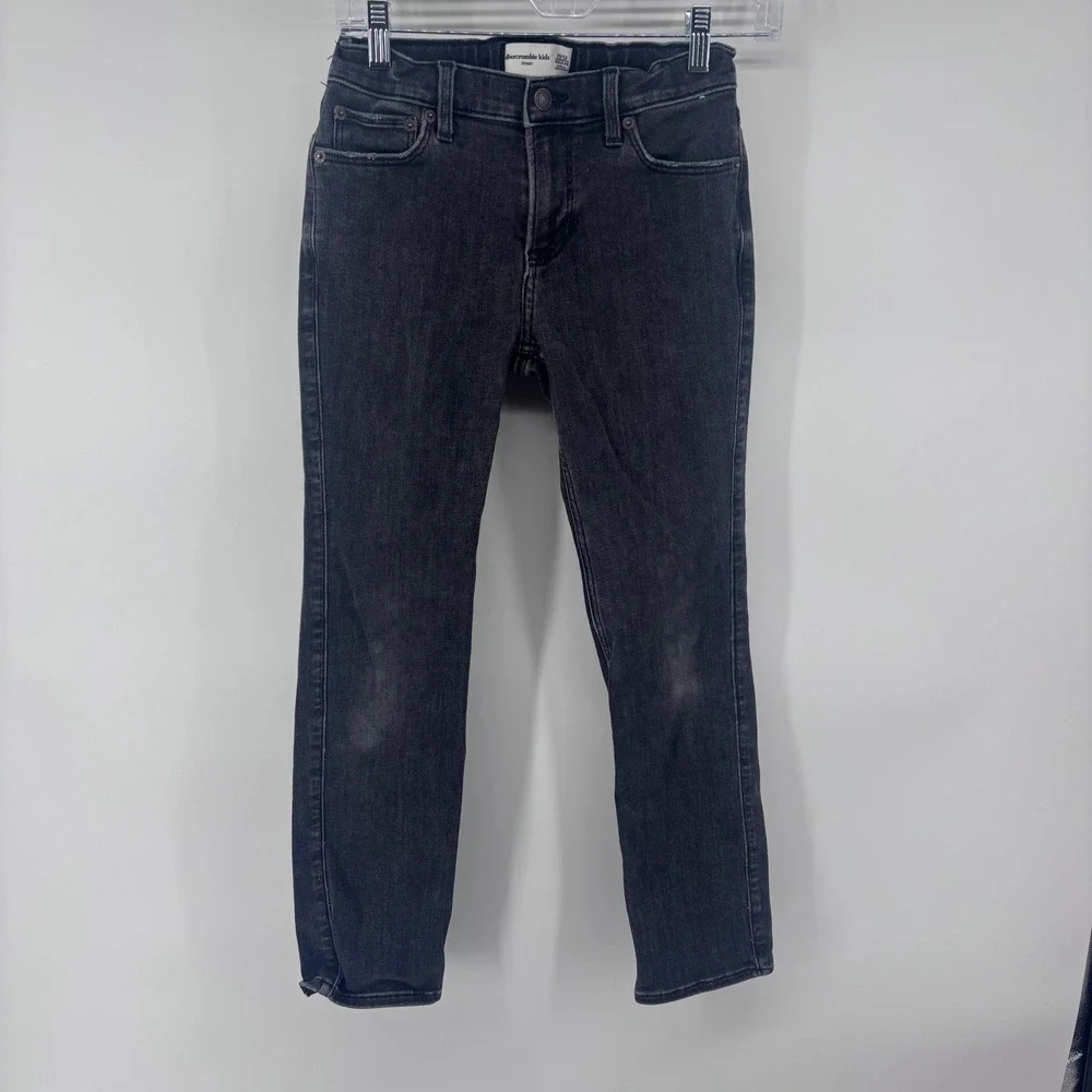 Abercrombie Kids Black Wash Skinny Jeans Adjustable Waistband Size 11/12 Regular